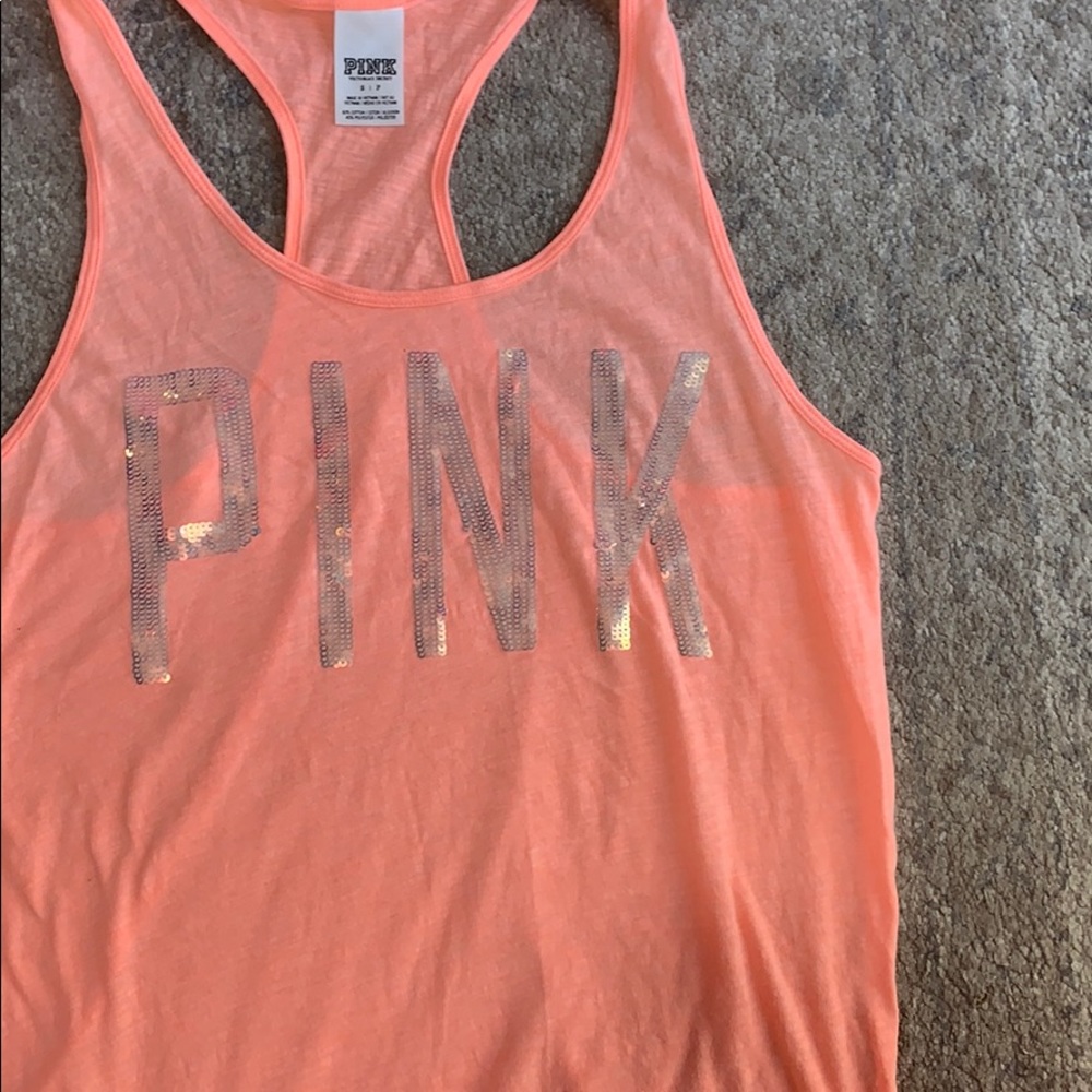 Victoria secret pink tank top w bling size small
